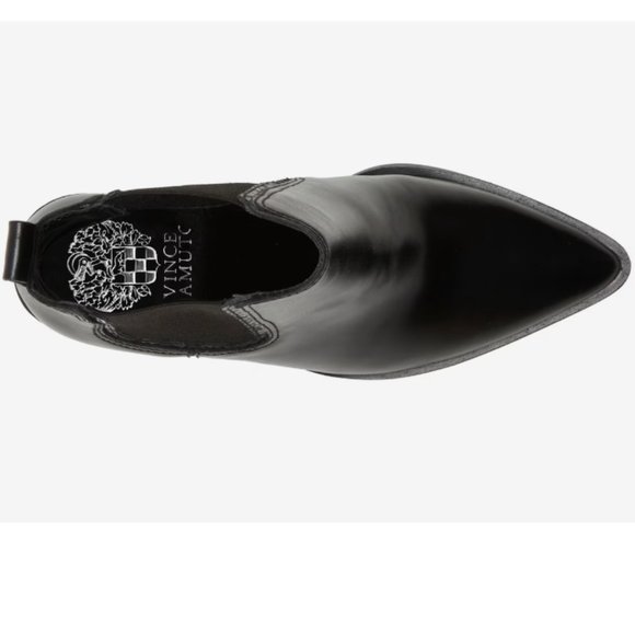 NWT Vince Camuto Ratony Black Leather Bootie Women's size 6 1/2 - Picture 4 of 6